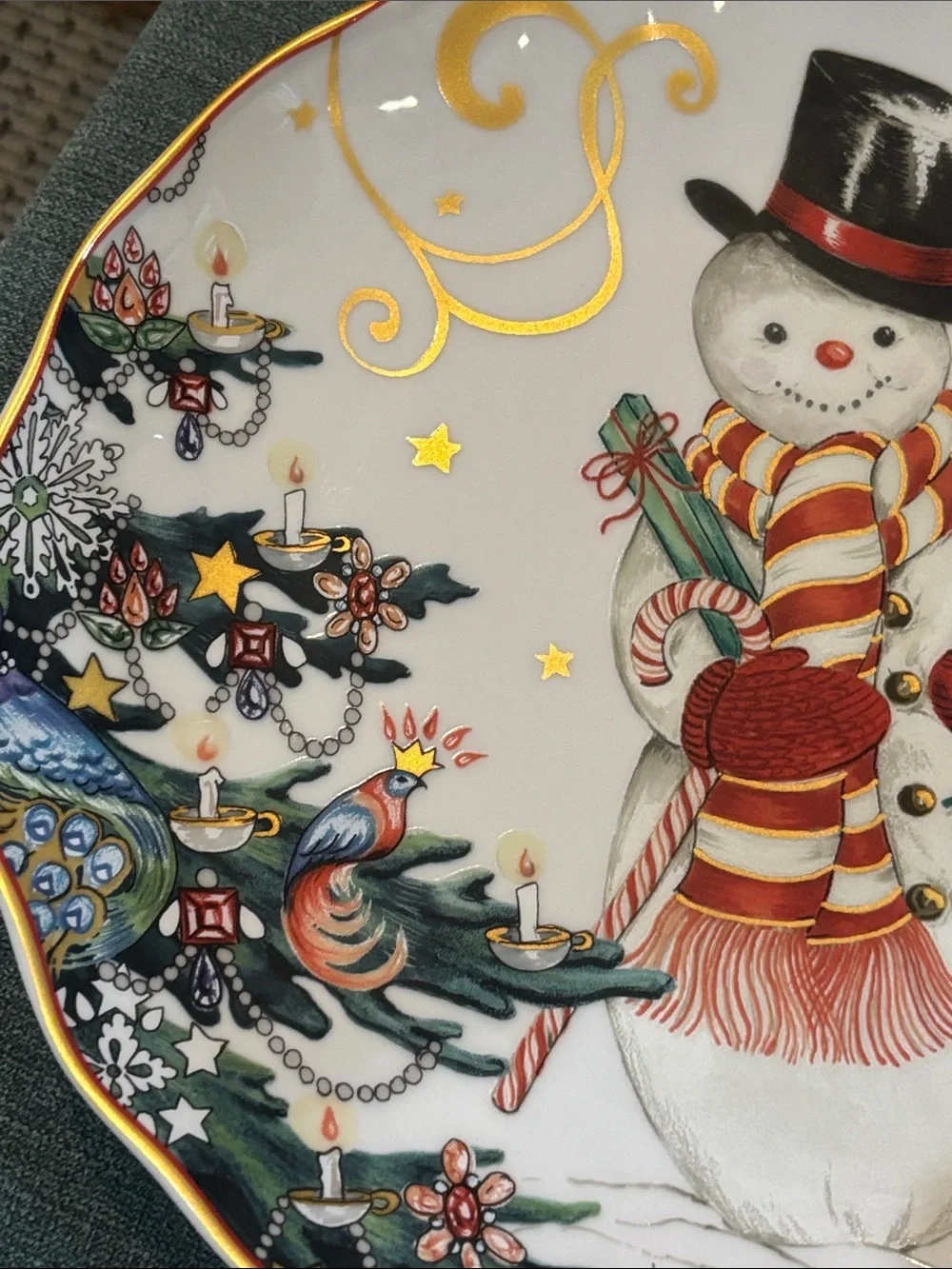 Snowman Dinner plate Twas the Night Before Christmas